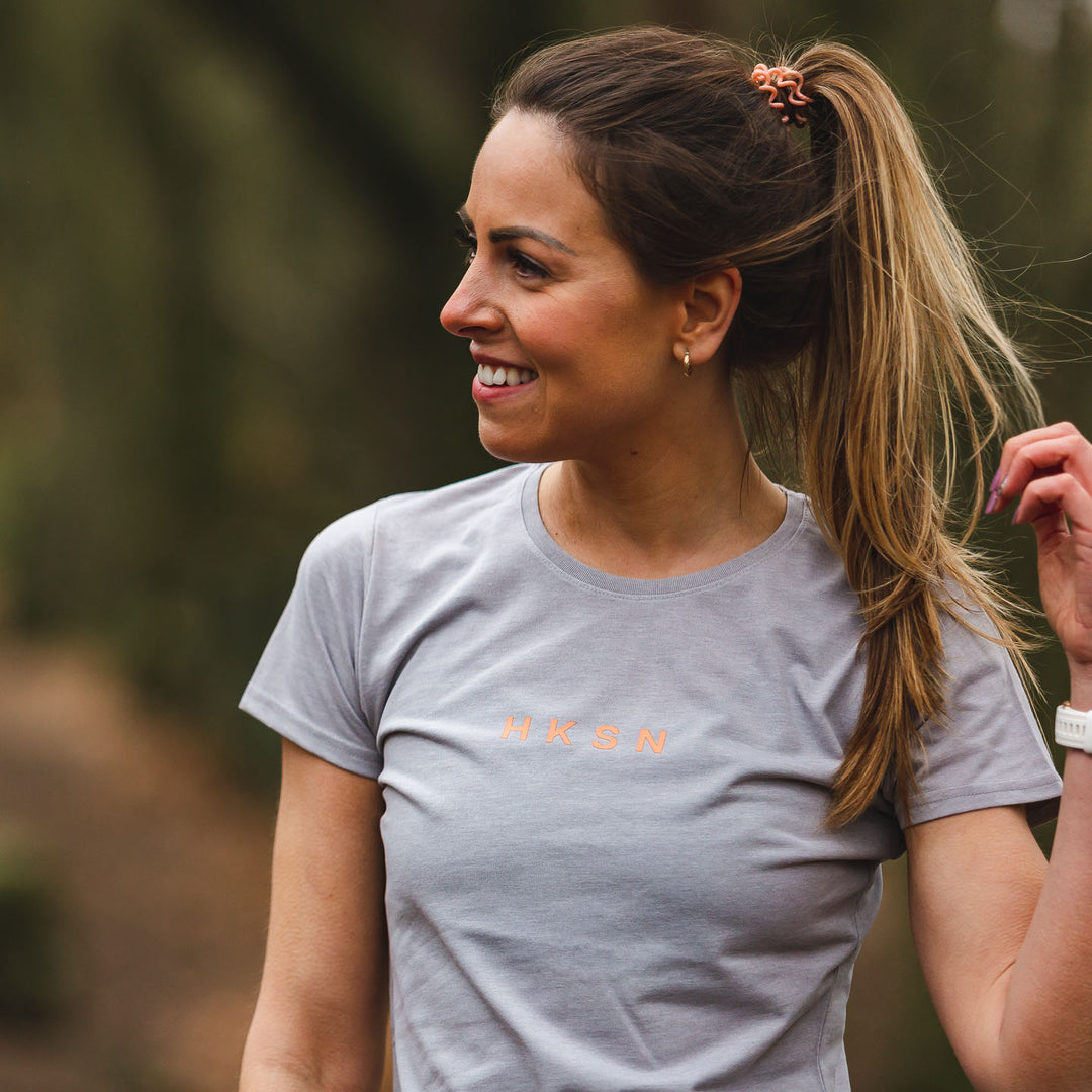 'Accent' Silver and Coral Training T-Shirt