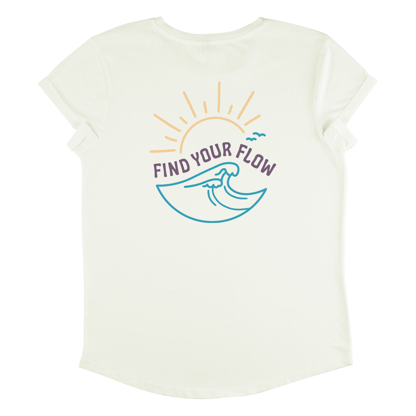 'Flow' Roll-Sleeve Organic T-Shirt