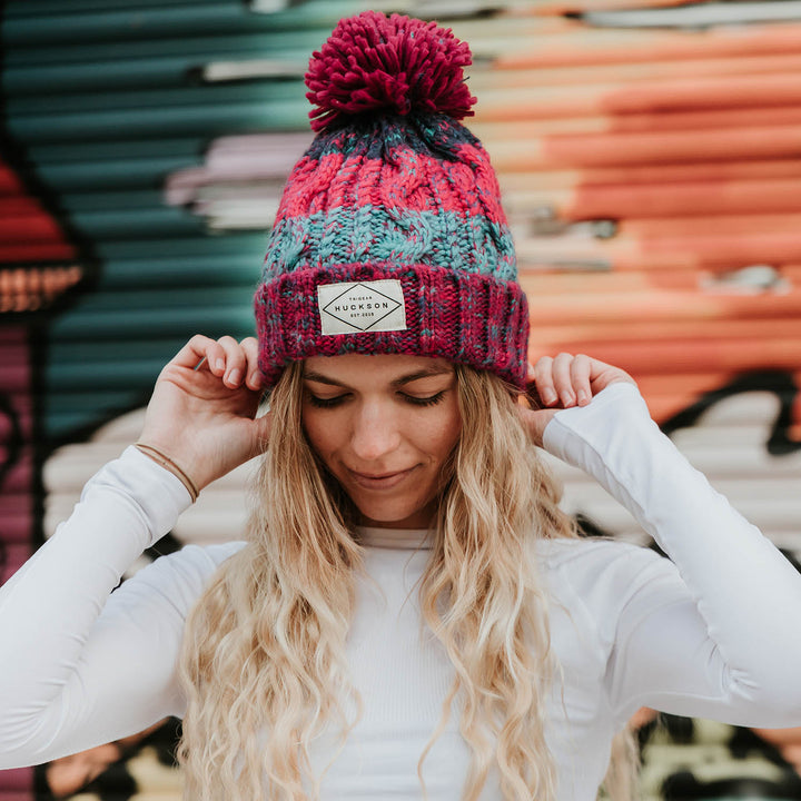 Winter Berries Corkscrew Bobble Beanie